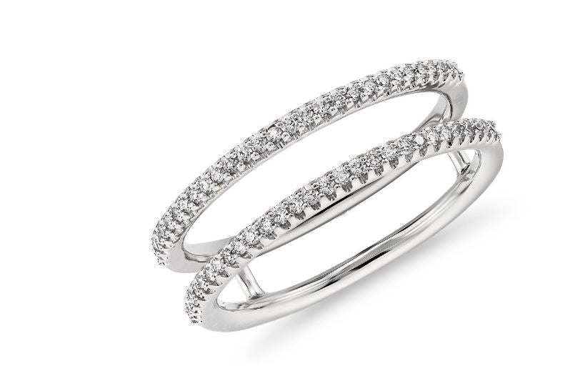 14K White Gold 0.37cttw VS2 G Diamond Insert Wedding Band