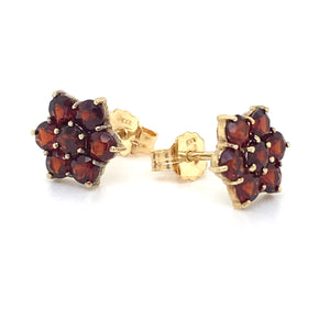 Estate Garnet Cluster Earrings