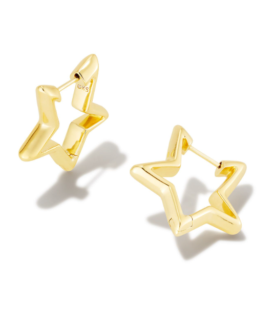 Star Gold Plated Huggie Earrings by Kendra Scott