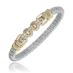 Sterling Silver & Yellow Gold Diamond Bracelet by VAHAN
