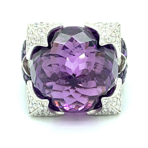 Estate Rodney Rayner Amethyst & Diamond Ring