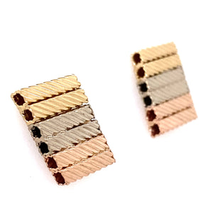 Estate Tri-Color Earrings