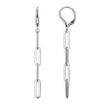 Sterling Silver Earrings with Paperclip Chain, Lever Back by Charles Garnier