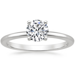 14K White Gold Round Brilliant Cut Solitaire Engagement Ring by Fana