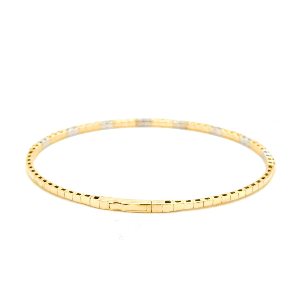 14K White & Yellow Gold 0.81cttw Ruby & 0.39cttw Diamond Bangle Bracelet