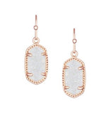 Lee Earrings, Rose Gold-Iridescent Drusy by Kendra Scott