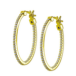Sterling Silver Yellow Gold Plated Hoop Earrings by ELLE