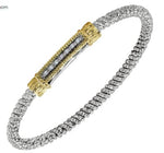Sterling Silver & Yellow Gold Diamond Band Bracelet by VAHAN