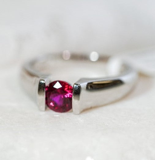 Sterling Silver Lab Ruby Ring