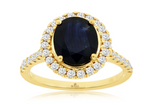 14K Yellow Gold 2.90ct Sapphire & 0.60cttw Diamond Ring