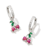 Cherry Silver Berry Kyocera Opal Huggie Earrings by Kendra Scott