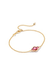 Yellow Gold Plated Framed Abbie Delicate Chain Bracelet with Light Burgundy Illusion by Kendra Scott