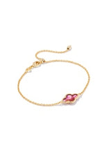 Yellow Gold Plated Framed Abbie Delicate Chain Bracelet with Light Burgundy Illusion by Kendra Scott