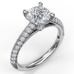 Double Row Diamond Semi-Mount Engagement Ring by Fana