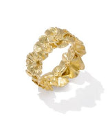 Cailey Flower Gold Plated Band Ring Sz 7 by Kendra Scott