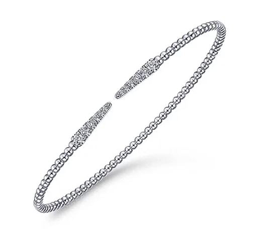 14K White Gold 0.26cttw SI2 HI Diamond Spikes Split Bujukan Bangle by Gabriel