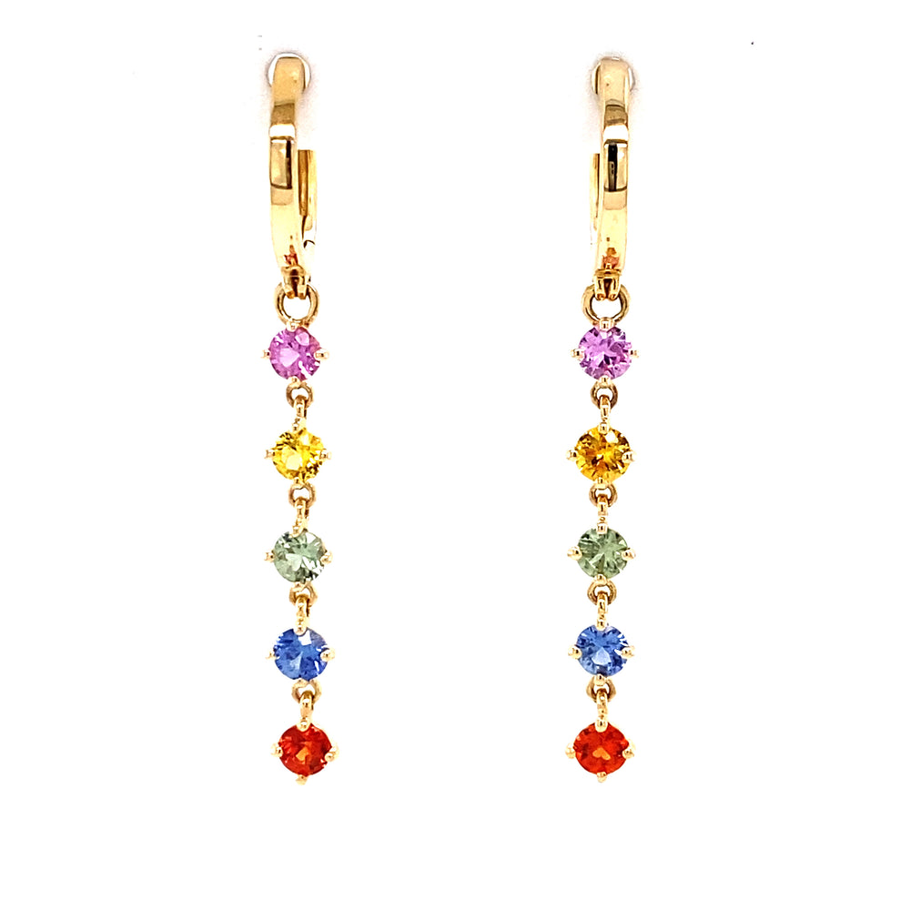 Multi Sapphire Dangle Earring by Bellarri