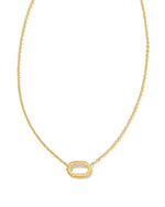Elisa Gold Plated Ridge Open Frame Necklace by Kendra Scott