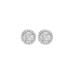 14KW .71cttw Diamond Stud Halo Reflections Earrings SI2 H-I