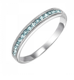 10K White Gold Aquamarine Band