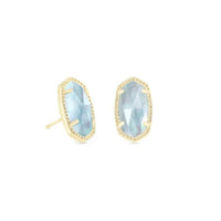 Ellie Gold Plated Earrings in Light Blue Illusion by Kendra Scott