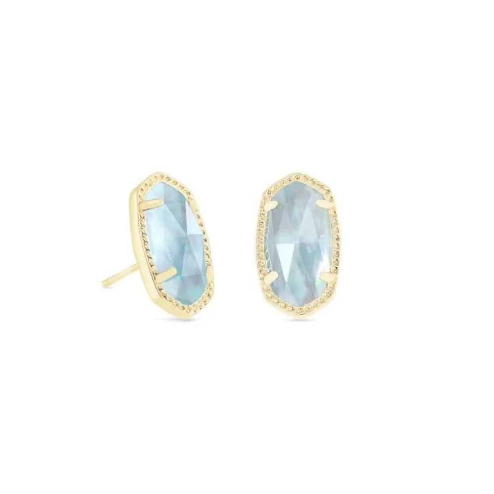 Ellie Gold Plated Earrings in Light Blue Illusion by Kendra Scott