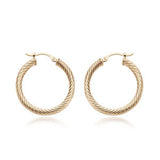 14K Yellow Gold Twisted Tube Hoop Earrings
