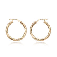 14K Yellow Gold Twisted Tube Hoop Earrings
