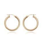 14K Yellow Gold Twisted Tube Hoop Earrings