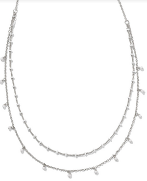 Eve Silver White Mix Multi Strand Necklace by Kendra Scott