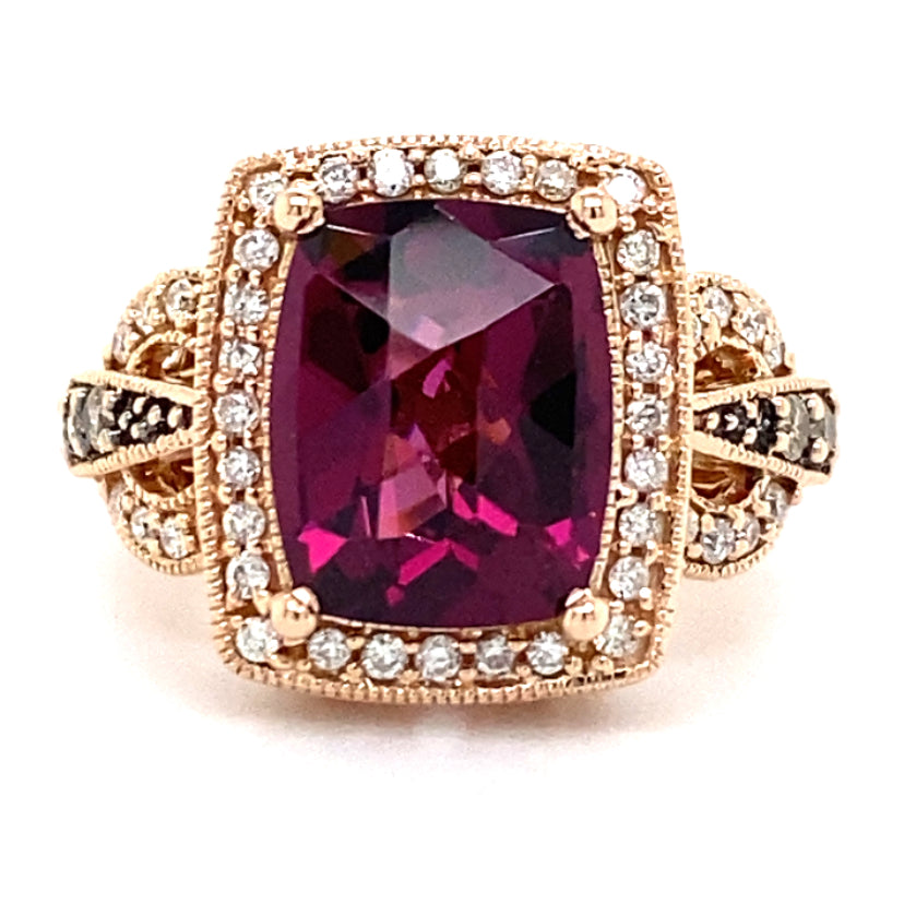 Estate Rhodolite Garnet LeVian Ring