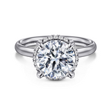 Symphony - 14K White Gold Round Hidden Halo Diamond Engagement Ring