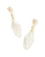 Alexandria Gold Plated Statement Earrings Lustre Clear Glass by Kendra Scott