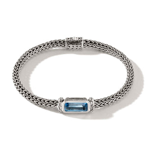 Classic Chain 5mm Chain Bracelet with Aquamarine by John Hardy