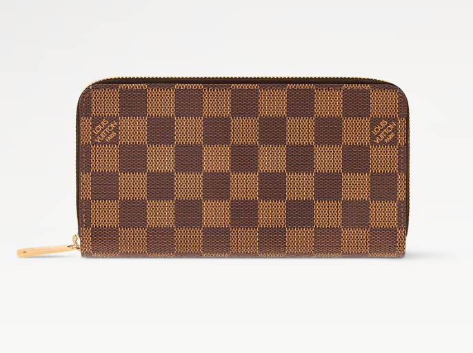 PREOWNED Louis Vuitton Damier Ebene Rose Ballerine Zippy Wallet