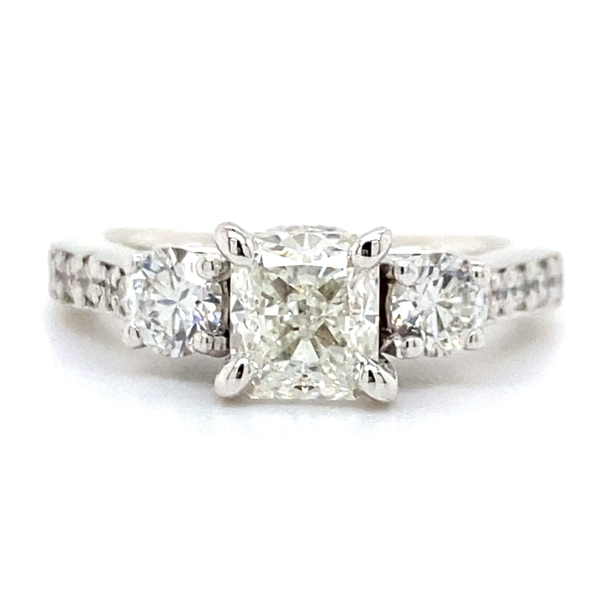 Estate Cut-Cornered Rectangular Modified Brilliant Diamond Ring