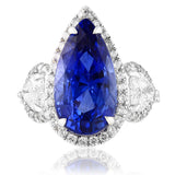 Platinum 0.62cttw Diamond, 6.43ct Sapphire, & 0.94cttw Diamond Ring by Jewels By Jacob