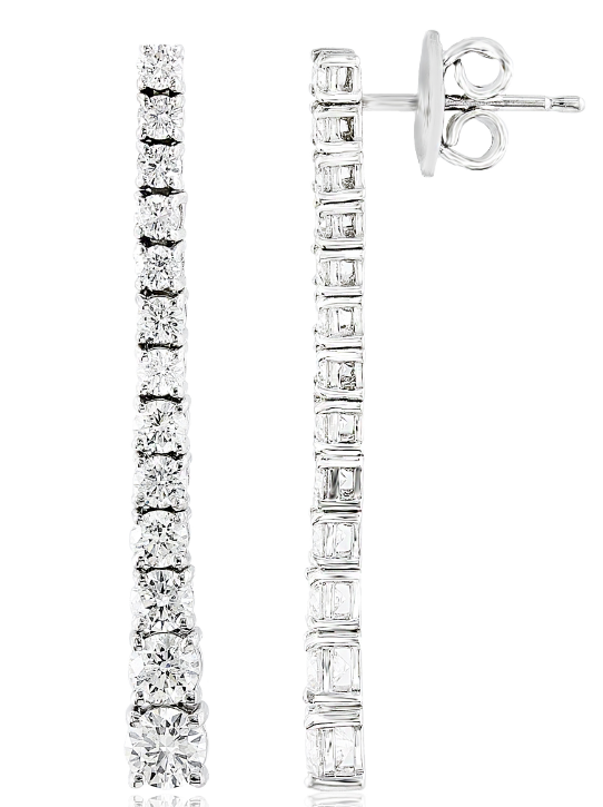 14K White Gold 2.00cttw GH-SI1 Diamond Earrings