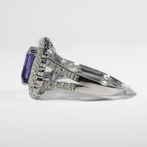 14K White Gold 2.7ct Tanzanite & 0.33cttw Diamond Ring