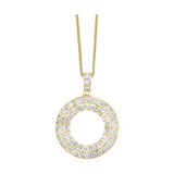 14K Yellow Gold Diamond Pendant Necklace