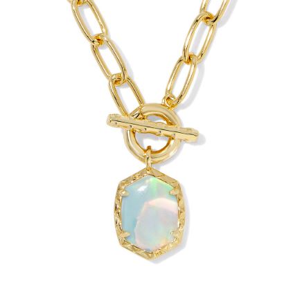 Daphne Gold Plated White Opalescent Resin Link & Chain Necklace by Kendra Scott