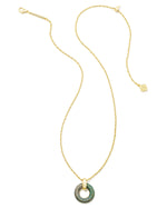 Mikki Gold Plated Pave Pendant Necklace Green Blue Ombre Mix by Kendra Scott