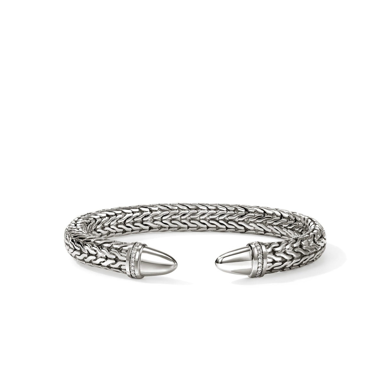 Spear 50 Silver Diamond Pave Flex Cuff by John Hardy