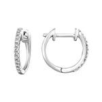 10K White Gold 0.10cttw HI SI Diamond Huggie Earrings