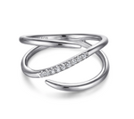 14K White Gold 0.06cttw G/H SI2 split Shank Pave Diamond Wrap Ring by Gabriel