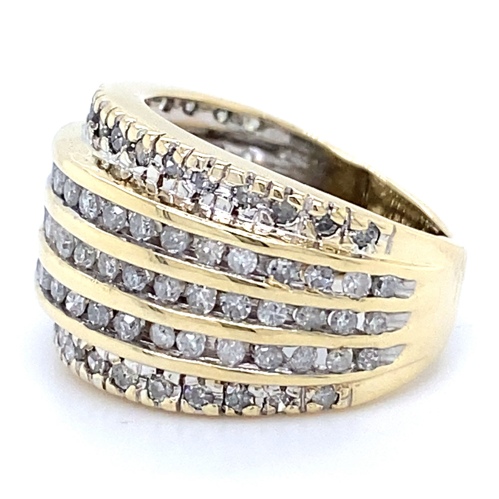 Estate 5-Row Diamond Ring