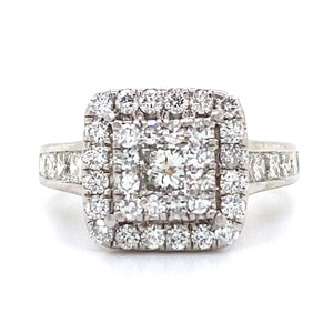 Estate 2.01cttw Diamond Double Halo Ring