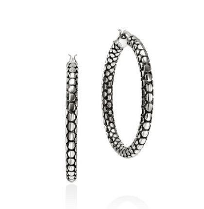 Dot Silver 37mm Hoop Earrings by John Hardy