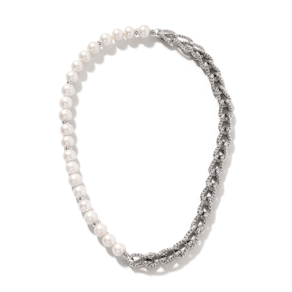 Asli Classic Chain Link with Cultured Fresh Water Pearl Necklace by John Hardy