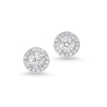 14K White Gold, 0.13cttw H/I SI2 Diamond Stud Halo Reflections Earrings